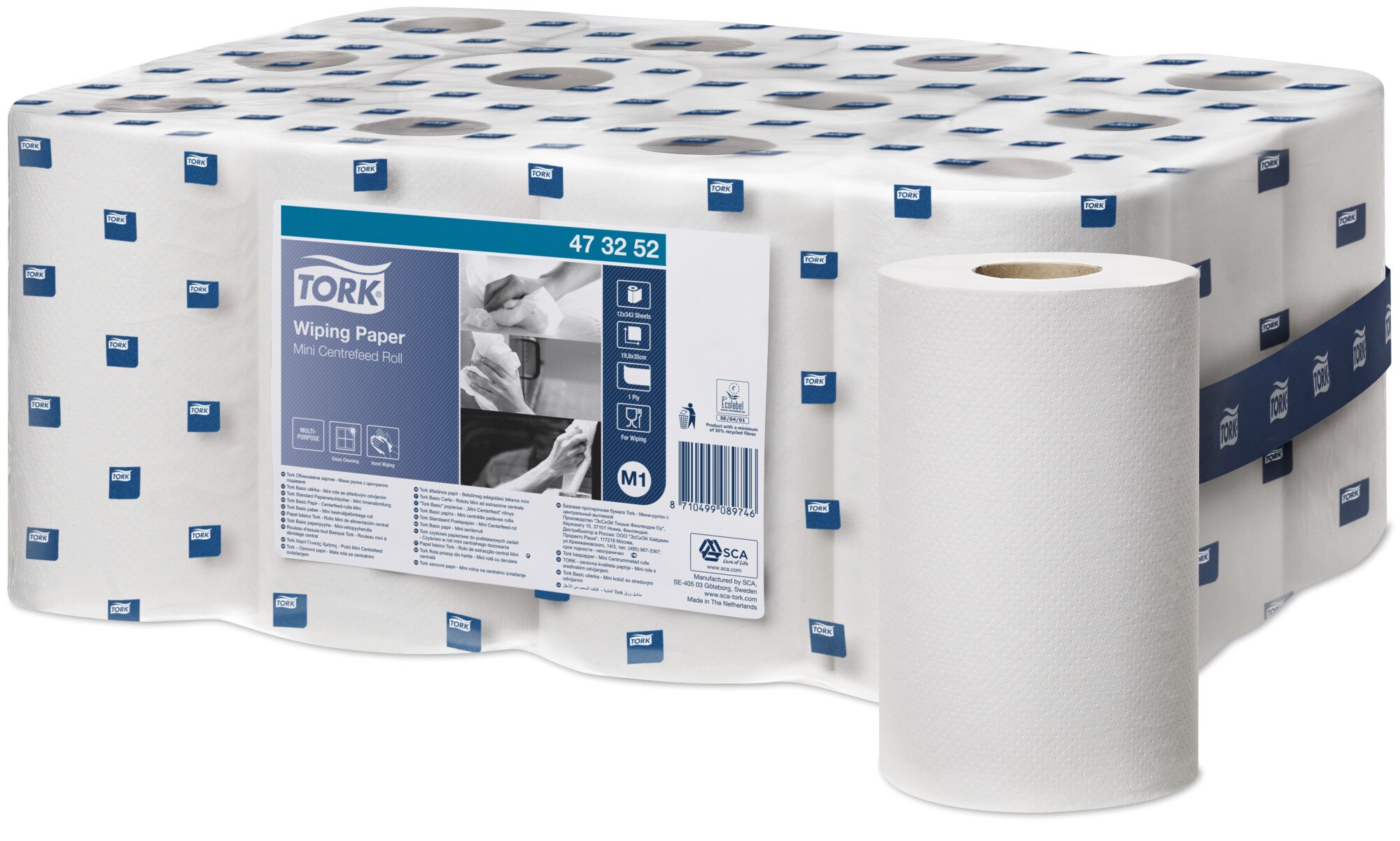 6 x 150m 2 Ply Wiping Paper Towels M2 Tork Basic Centre Feed in White 